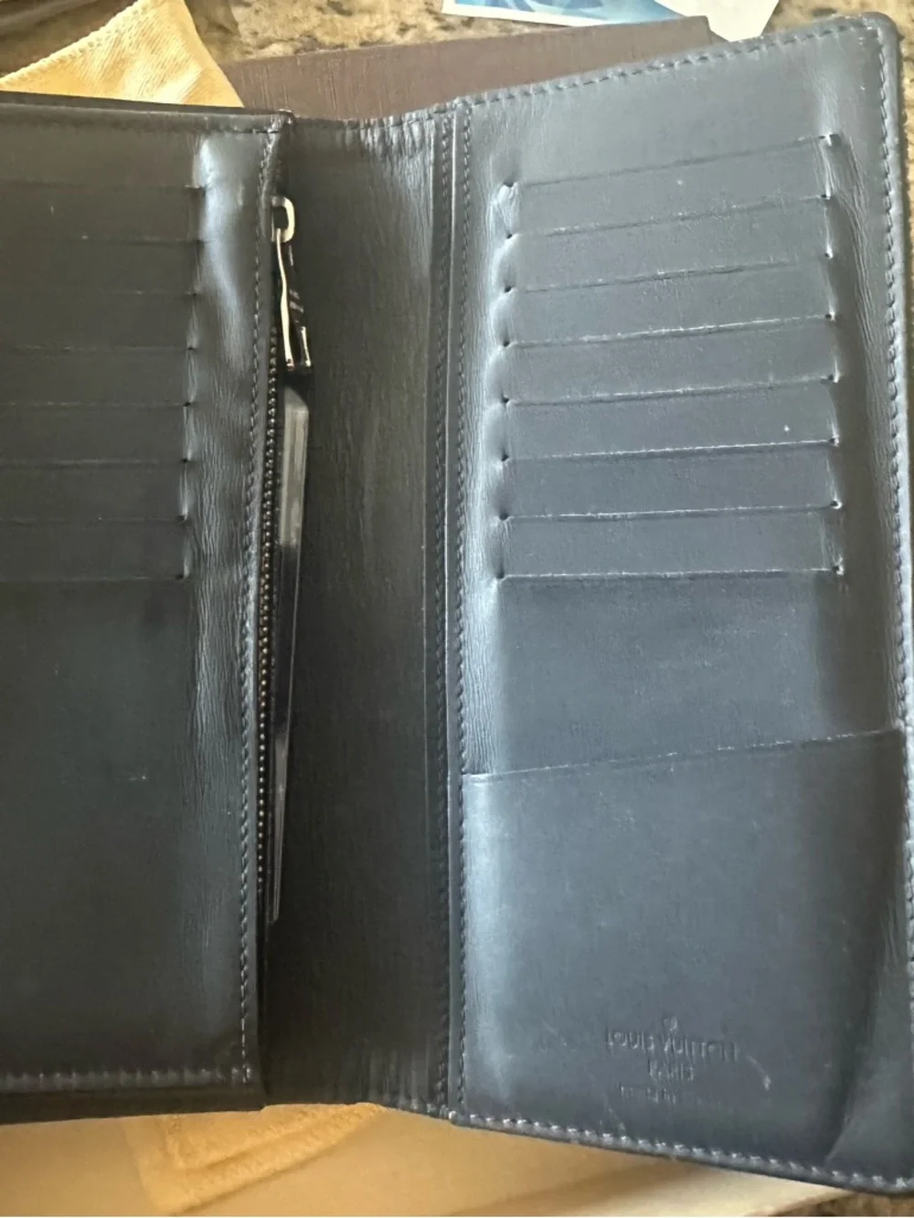 Louis Vuitton Blue Monogram Tapestry Brazzaville Wallet